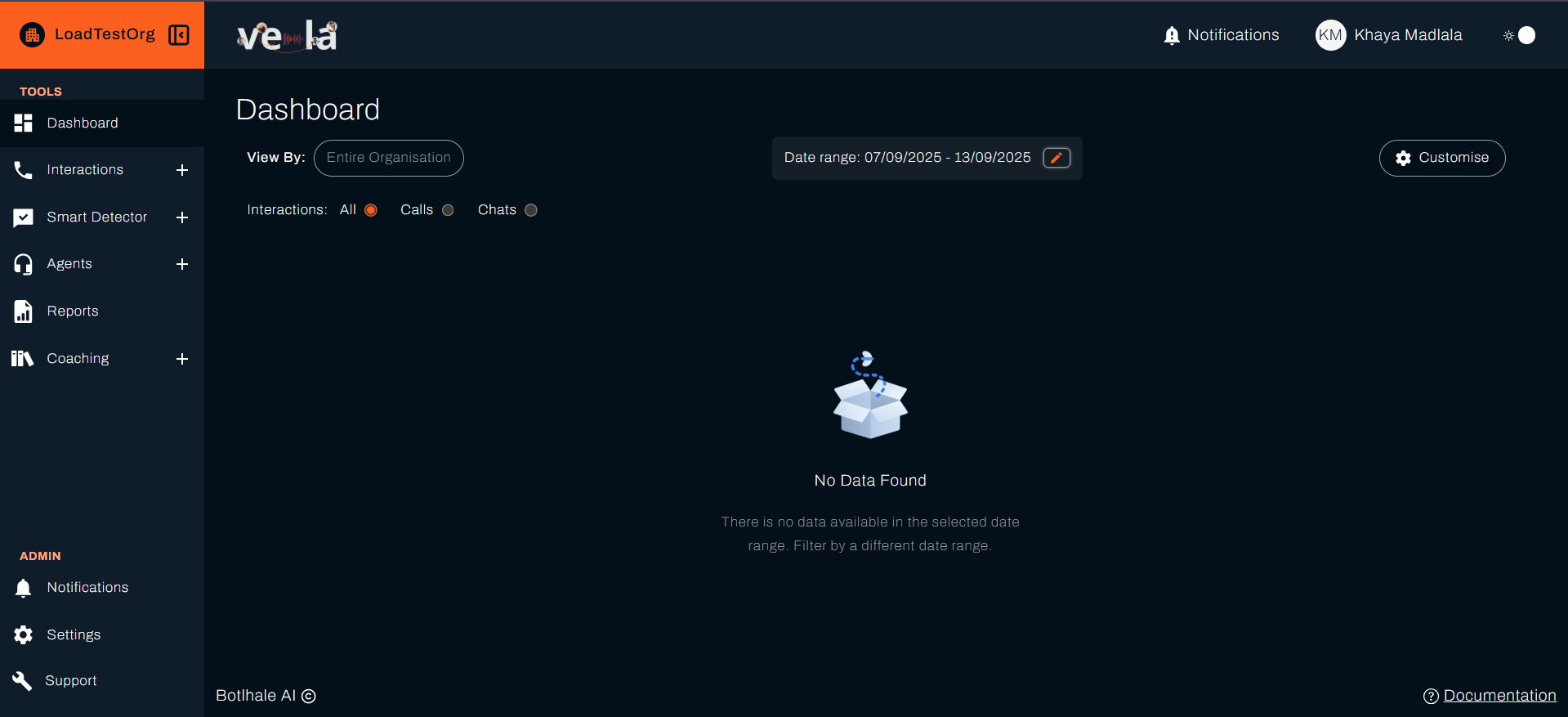 Dashboard Homepage